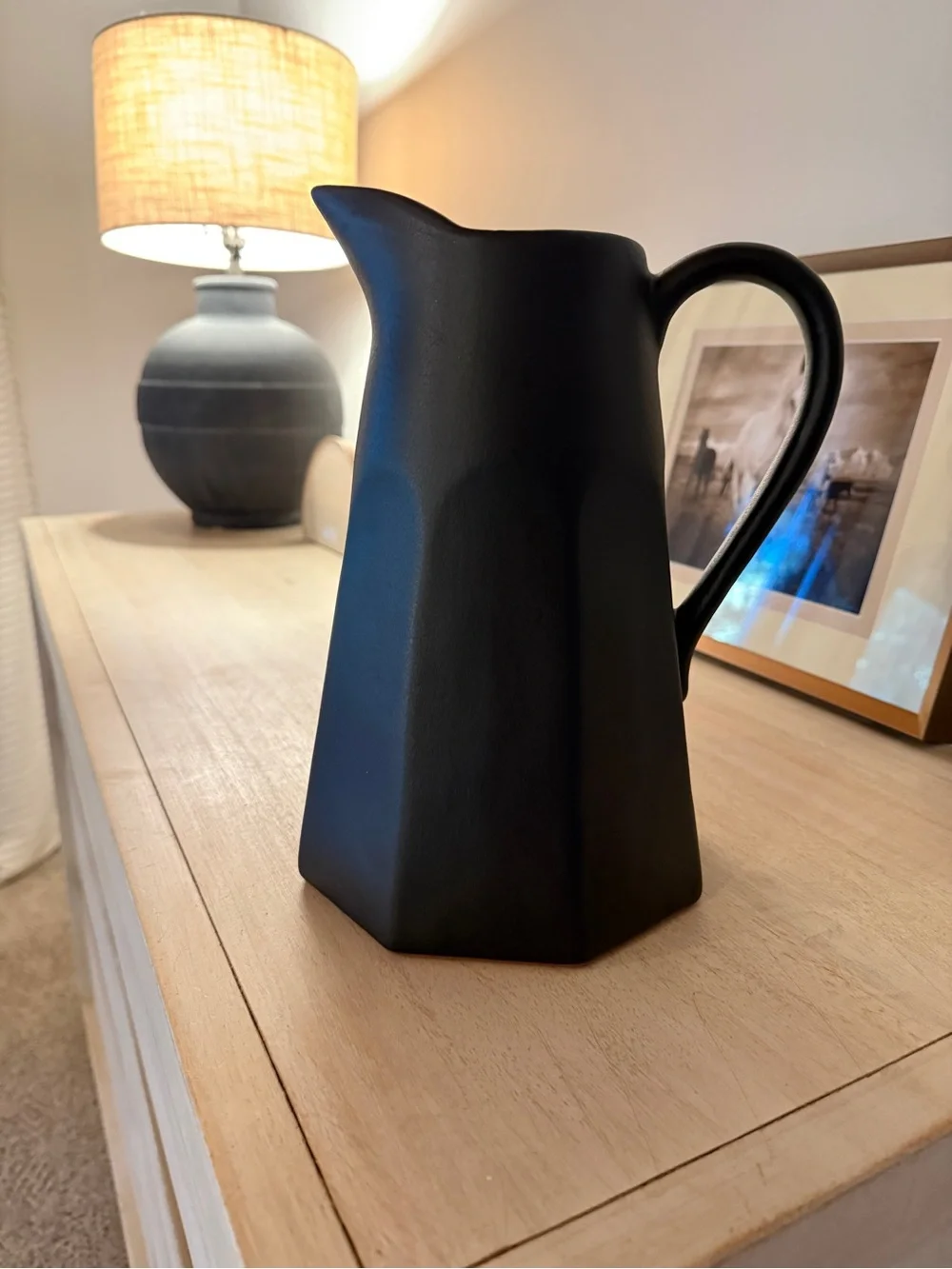 Black pitcher, Leanne Ford by Crate & Barrel